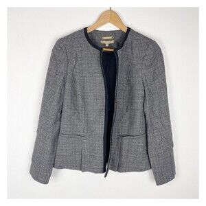 Talbots Gray Italian Woven Wool Blend Fabric Blazer Lined size 8​​​​​